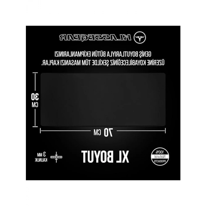 Siyah Renkli Gaming Mouse Pad, 70x30 cm Boyutunda Dikişli Kenar Tasarımı ile Konforlu Kullanım