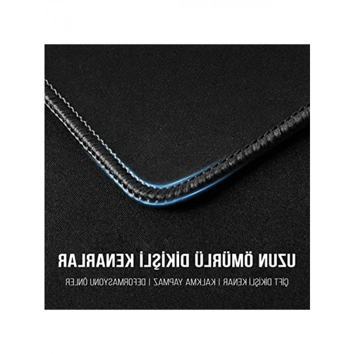 Siyah Renkli Gaming Mouse Pad, 70x30 cm Boyutunda Dikişli Kenar Tasarımı ile Konforlu Kullanım