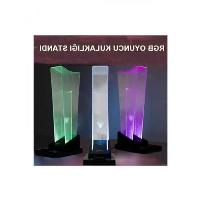 Siyah RGB Işıklı Gaming Kulaklık Standı, Şık Tasarım