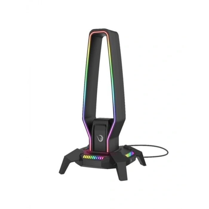 Siyah RGB Kulaklık Standı, Yapışkanlı Montaj