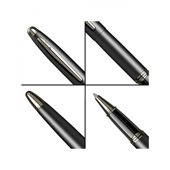 Siyah Roller Kalem, Paslanmaz Çelik Kapaklı