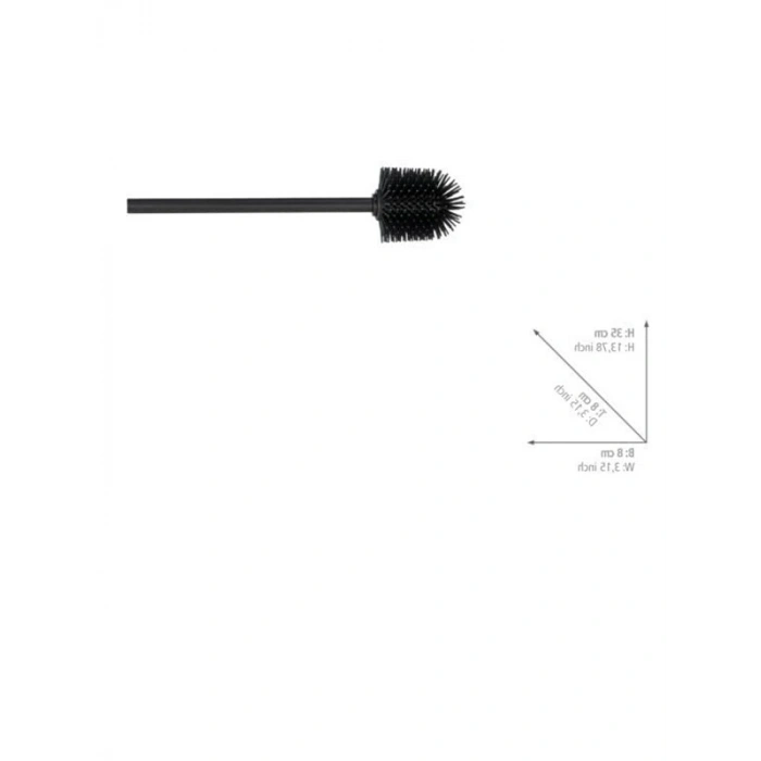 Siyah Saplı Silikon Yedek Tuvalet Fırçası, Ø 8 cm Boyut