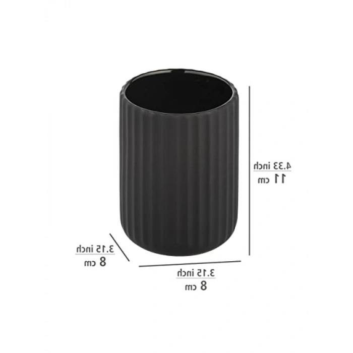 Siyah Seramik Diş Fırçası Tutucu