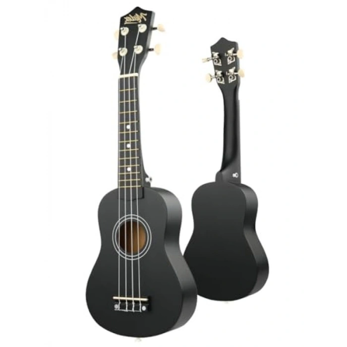 Siyah Soprano Ukulele ile Taşıma Çantası ve Pena Seti