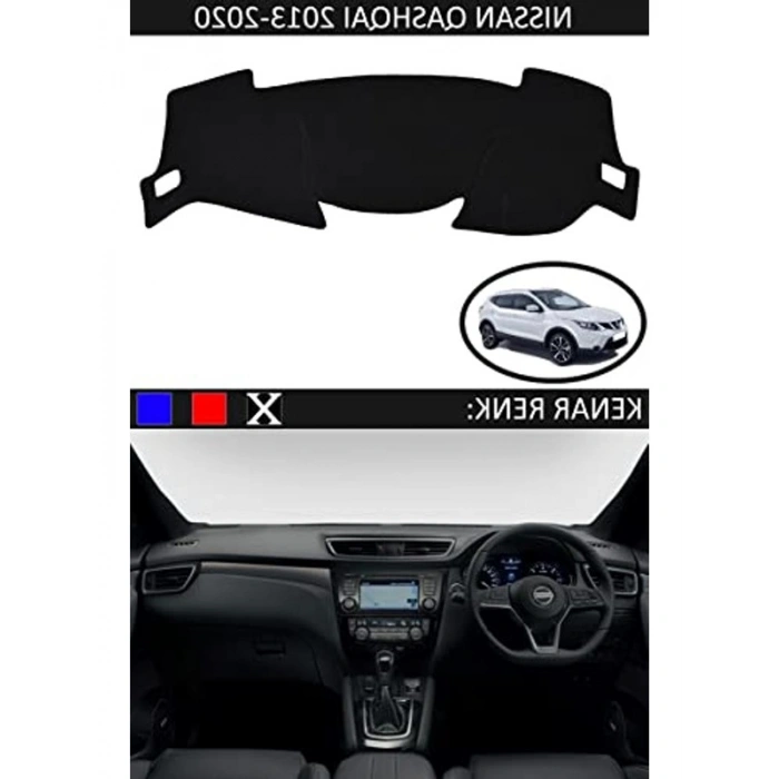 Siyah Torpido Koruma Halısı, Nissan Qashqai 2013-2020 Uyumlu