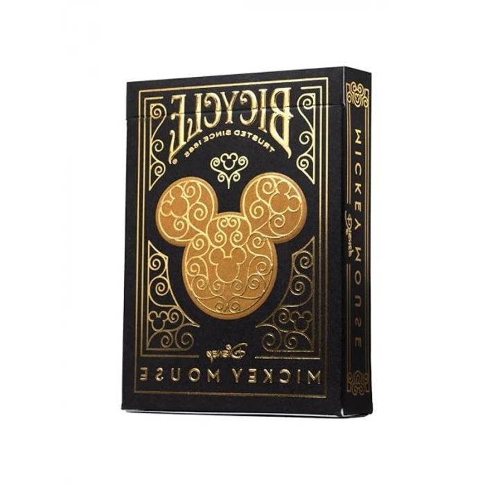 Siyah ve altın sarısı Mickey Mouse oyun kartları seti