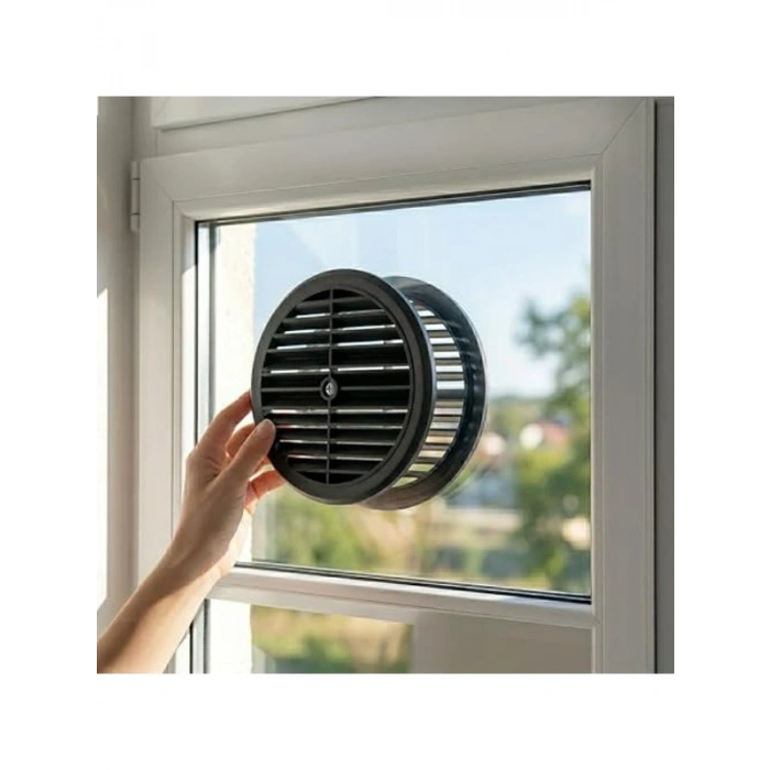 Siyah Doğalgaz Cam Havalandırma Menfezi, UV Dayanıklı ve İki Parçalı Sistem