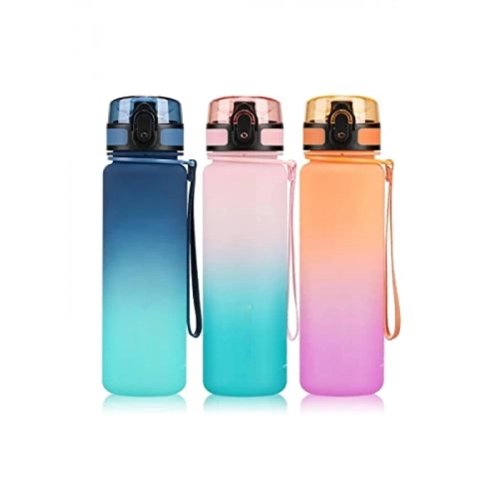 Sızdırmaz 500ml Çift Renkli Softtouch Tritan Su Matarası - Mavi-Turkuaz