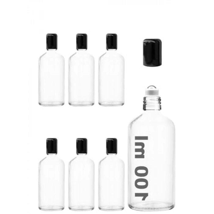 Sızdırmaz Çelik Roll On Kapaklı Cam Şişe, 100 ml