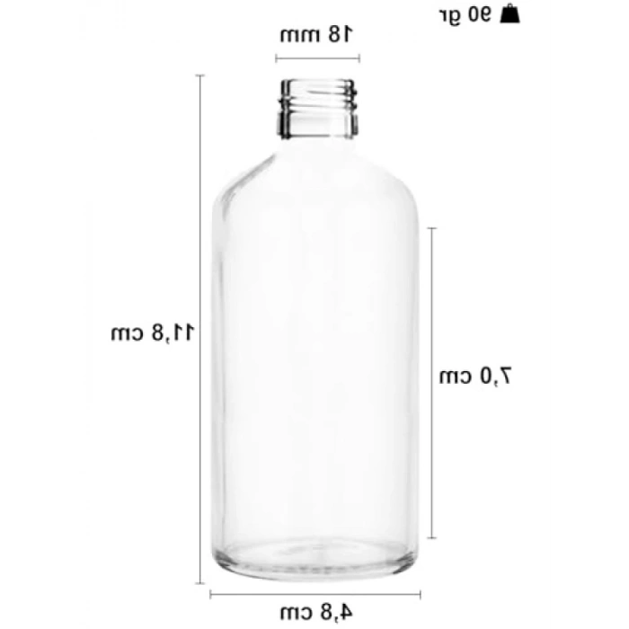 Sızdırmaz Çelik Roll On Kapaklı Cam Şişe, 100 ml