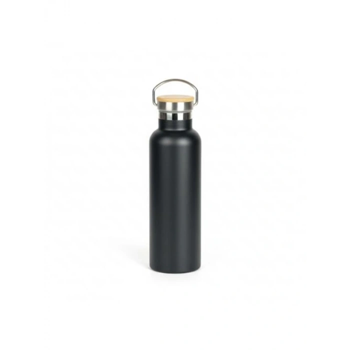 Sızdırmaz Kilitli Bambu Kapaklı Çelik Termos, 750 ml