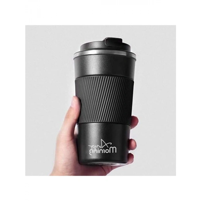 Sızdırmaz Paslanmaz Çelik Termos Mug, Kaymaz Silikon Halkalı