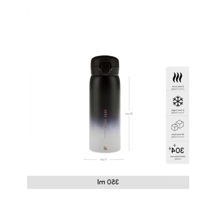 Sızdırmaz Siyah Çelik Termos - 350 ml Kapasite