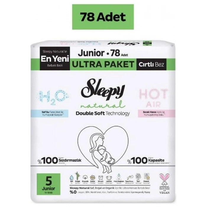 Sleepy Natural Double Soft 5 Numara Junior 78li Bebek Bezi