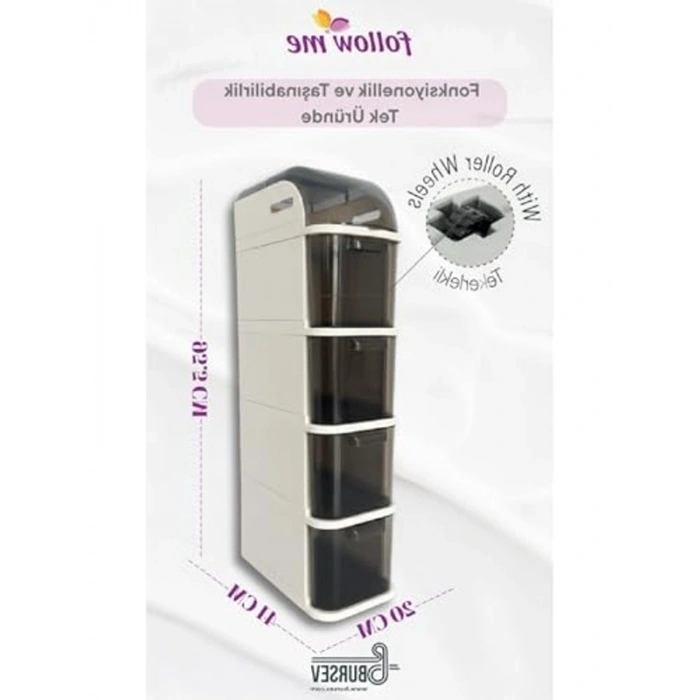 Slim Tekerlekli Dolap, Kullanışlı ve Modern Tasarım