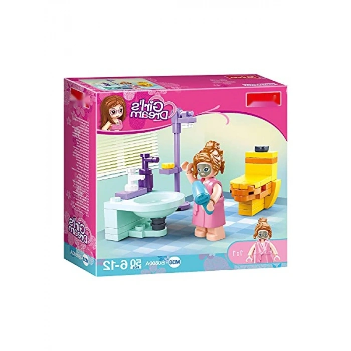 Sluban Girls Dream Banyo, Çok Renkli Yapım Seti, 50 Parça