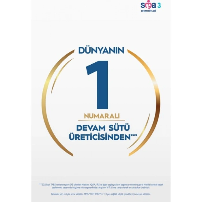 SMA Optipro 3 Toz Devam Sütü 1200 gr (2x600g) 1-3 Yaş İçin Sütlü Besin