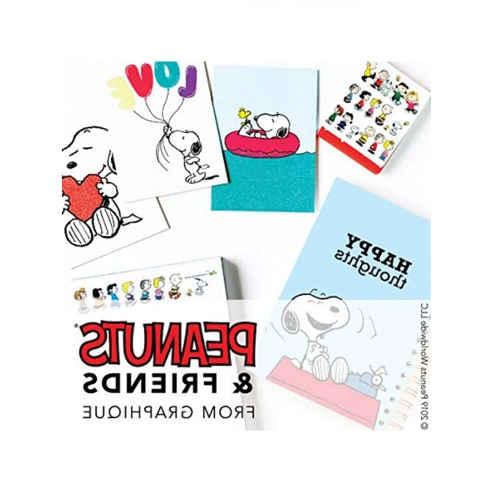 Snoopy Tasarımlı Vegan Deri Spiral Günlük, 192 Sayfa