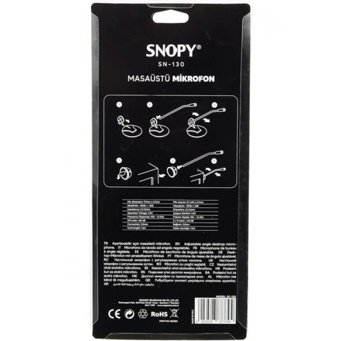 Snopy Sn-130 Siyah Mikrofon