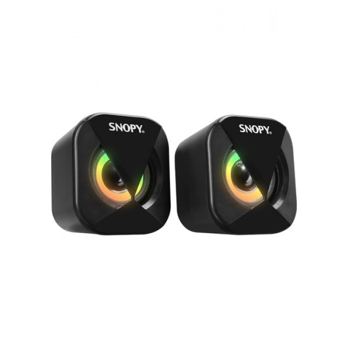 Snopy SN-83U 2.0 Mini LED Işıklı 2WX2CH Siyah USB Gaming Speaker Hoparlör