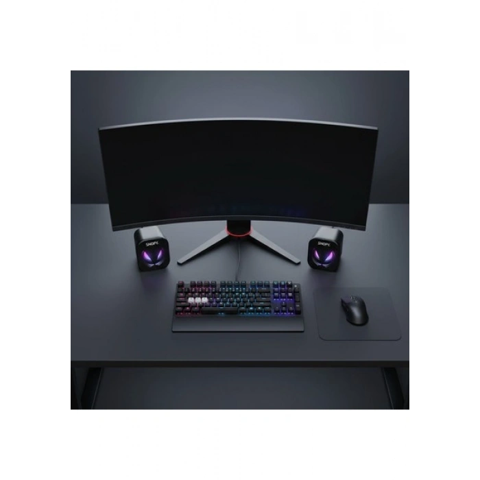 Snopy SN-83U 2.0 Mini LED Işıklı 2WX2CH Siyah USB Gaming Speaker Hoparlör