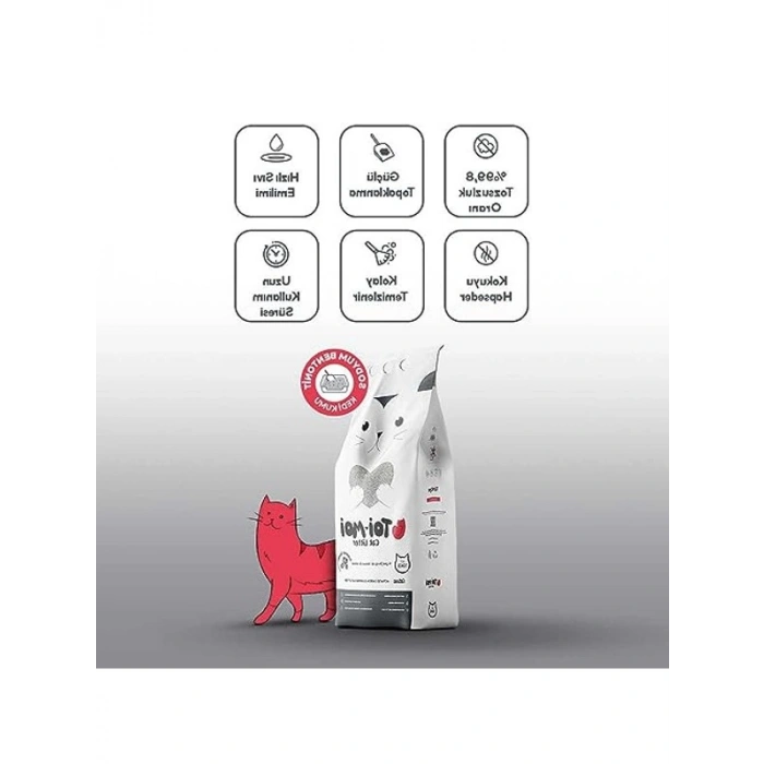 Sodyum Bentonit Kedi Kumu, Aktif Karbonlu 10 Litrelik Topaklanan Seçenek