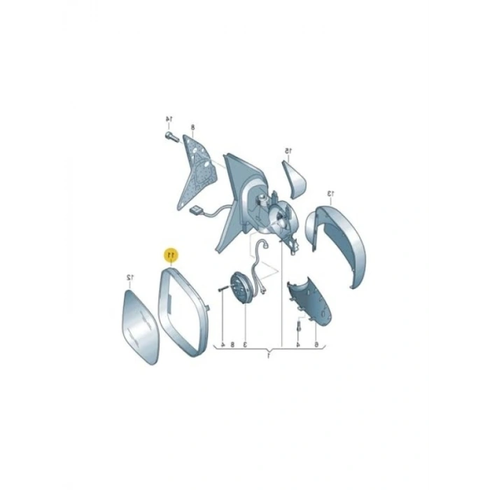 Sol Dikiz Ayna Çerçevesi, Plastik, Uyumlu 2004-2010 Model Araçlar