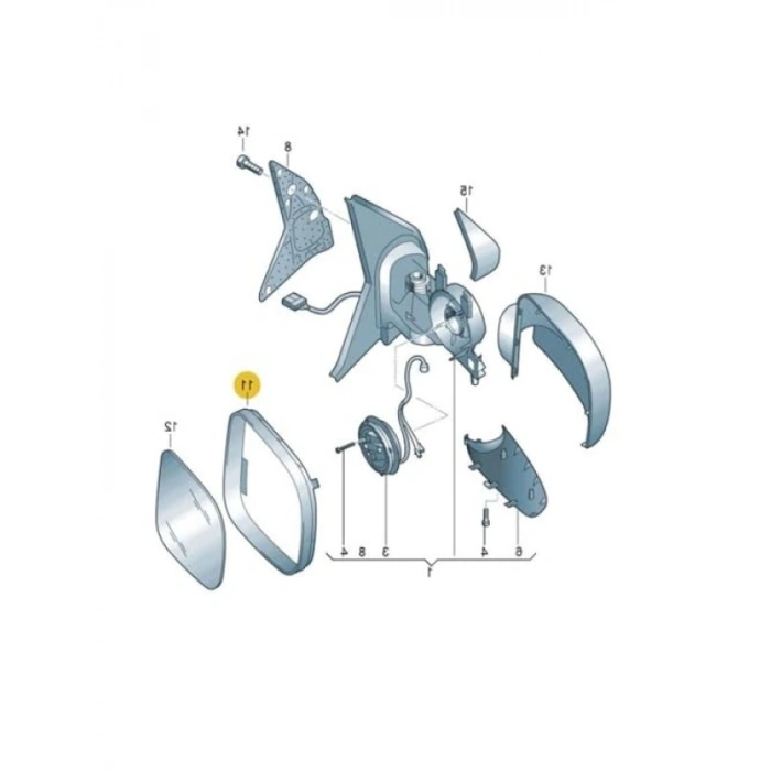 Sol Dış Dikiz Ayna Çerçevesi Plastik - Uyumlu Model