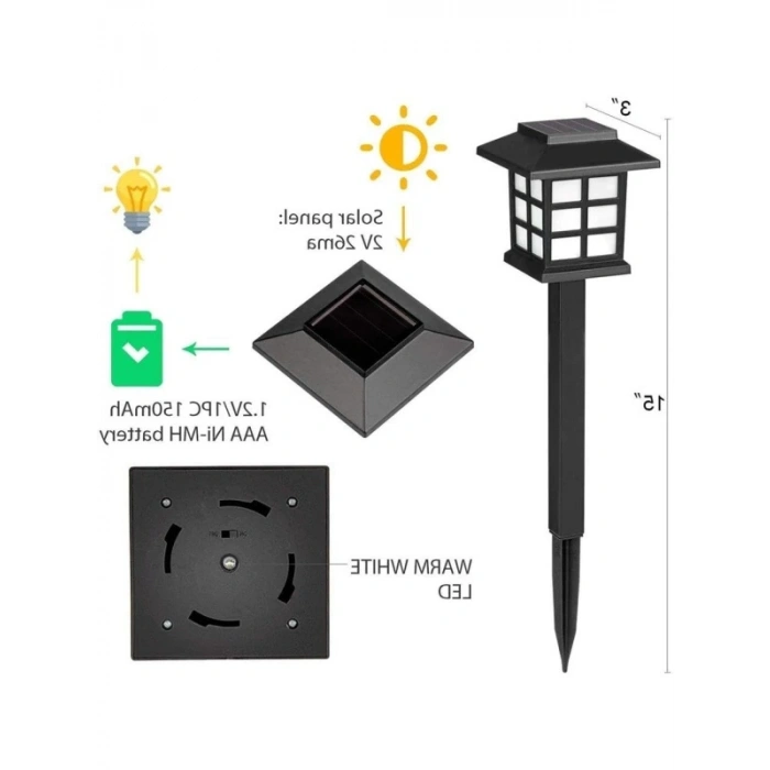 Solar Güneş Enerjili Bahçe Aydınlatması - 2 Adet Paket