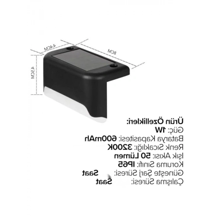 Solar Güneş Enerjili Su Geçirmez 4lü Bahçe LED Lamba Seti