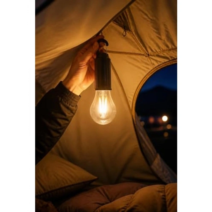 Solar Şarjlı Kamp Lambası, Taşınabilir LED Ampul ile
