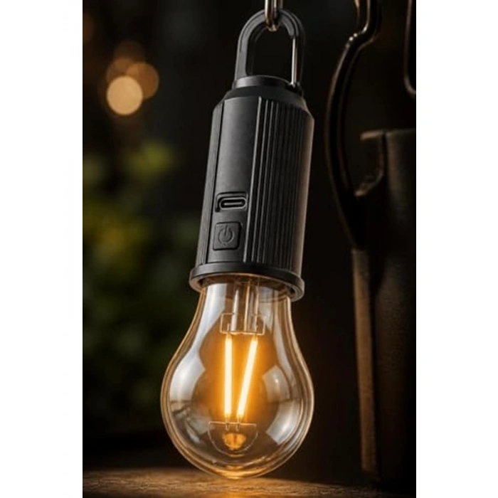 Solar Şarjlı Kamp Lambası, Taşınabilir LED Ampul ile