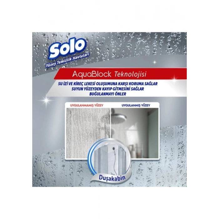 Solo Aquablock Cam Yüzeylere Özel Temizlik Havlusu 30 Yaprak