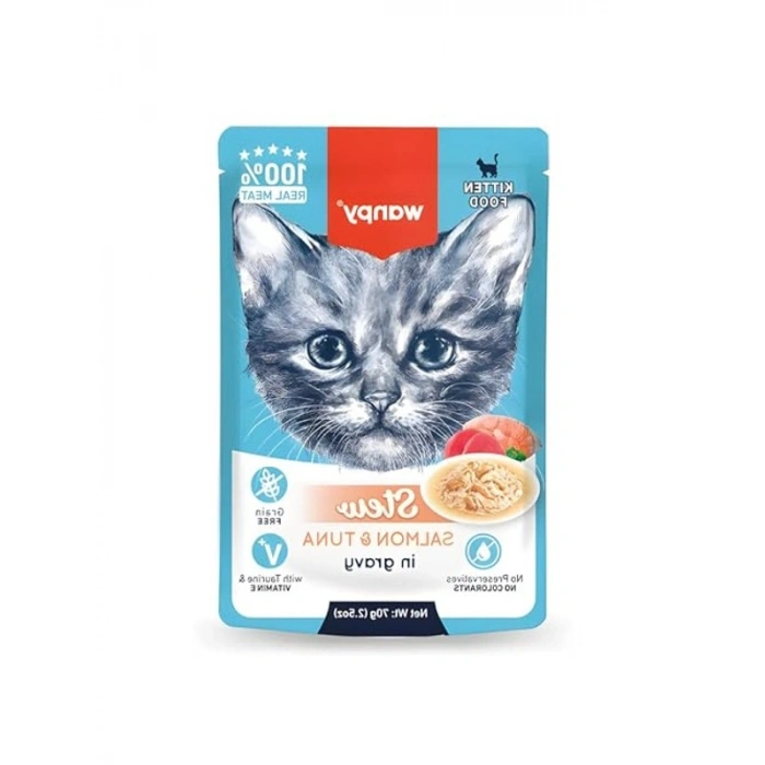 Somon ve Ton Balıklı Kedi Yaş Maması, 70gr x 10
