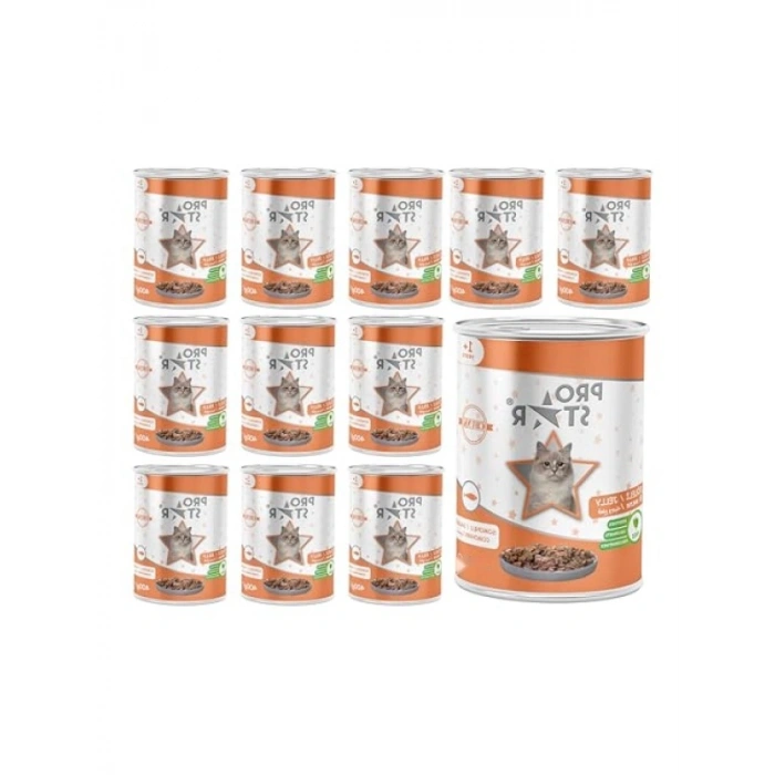 Somonlu Jöleli Yetişkin Kedi Konserve Maması 400 Gr x 12 Adet