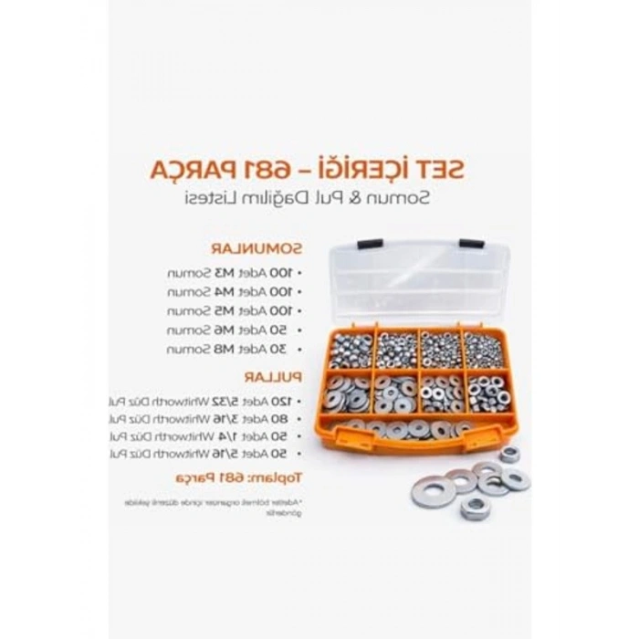 Somun ve Pul Seti, 681 Parça, Organizer Kutulu