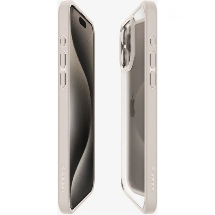 Spigen Apple iPhone 15 Pro ile Uyumlu Kılıf Ultra Hybrid Natural Titanium - ACS07214