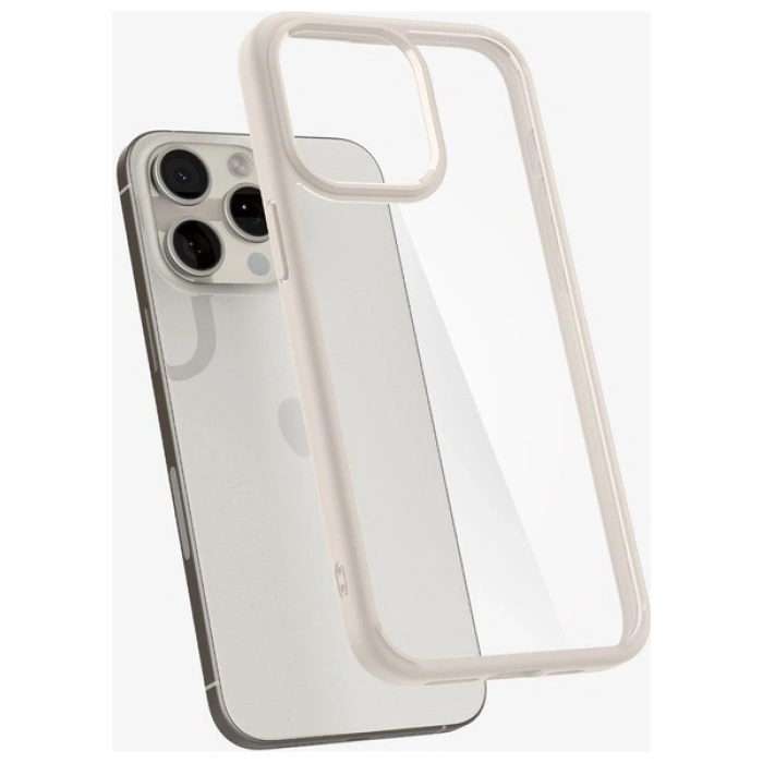 Spigen Apple iPhone 15 Pro ile Uyumlu Kılıf Ultra Hybrid Natural Titanium - ACS07214