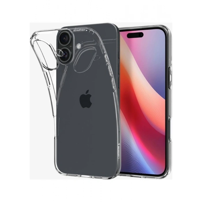 Spigen Apple iPhone 16 Plus ile uyumlu ince Kılıf Liquid Crystal Sararmaya Dayanıklı DuraClear™ Hava Kanalı Teknolojisi™ Askeri Sınıf Koruma Crystal Clear Şeffaf Kapak - ACS08064