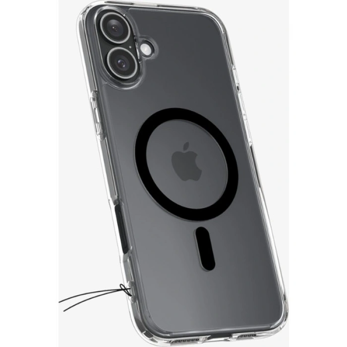 Spigen Apple iPhone 16 Plus ile Uyumlu ince MagSafe Kılıf Ultra Hybrid Sararmaya Dayanıklı DuraClear™ Hava Kanalı Teknolojisi™ Askeri Sınıf Koruma MagFit Black Şeffaf Kapak - ACS08076