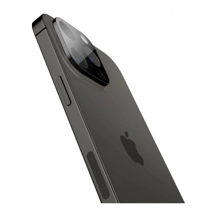 Spigen Apple iPhone 16 Pro Max / 16 Pro / 15 Pro Max / 15 Pro / 14 Pro Max / 14 Pro ile Uyumlu Kamera Lens Camı Koruyucu GLAS.tR Optik (2 Adet) Black - AGL05273