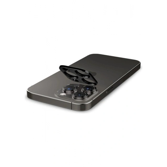 Spigen Apple iPhone 16 Pro Max / 16 Pro / 15 Pro Max / 15 Pro / 14 Pro Max / 14 Pro ile Uyumlu Kamera Lens Camı Koruyucu GLAS.tR Optik (2 Adet) Black - AGL05273