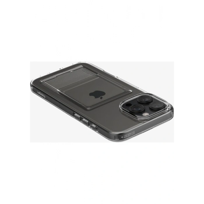 Spigen Apple iPhone 16 Pro Max ile Uyumlu ince Kılıf Crystal Slot Sararmaya Dayanıklı DuraClear™ Hava Kanalı Teknolojisi™ Askeri Sınıf Koruma Crystal Clear Cüzdanlı Şeffaf Kapak - ACS08011
