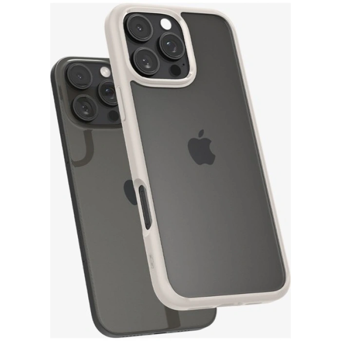 Spigen Apple iPhone 16 Pro Max ile Uyumlu ince Kılıf Ultra Hybrid Sararmaya Dayanıklı DuraClear™ Hava Kanalı Teknolojisi™ Askeri Sınıf Koruma Natural Titanium Şeffaf Kapak - ACS08385