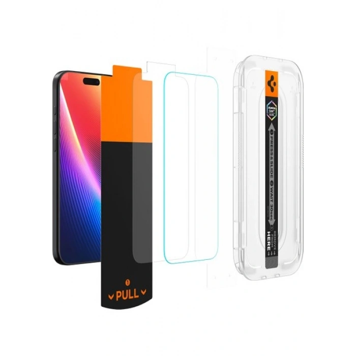 Spigen Apple iPhone 17 Pro Max / 16 Pro Max ile Uyumlu Cam Ekran Koruyucu AluminaCore™ iyonlaştırılmış Güçlendirilmiş Cam Teknolojisi Anti-Dust Uygulama Kolay Kurulum GLAS.tR EZ Fit Pro HD - AGL10095