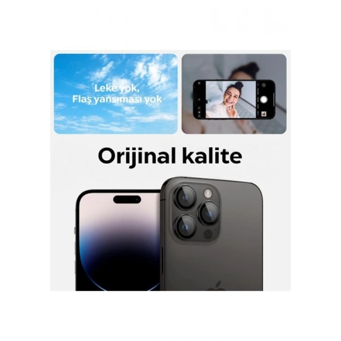 Spigen Apple iPhone 17 Pro Max / 17 Pro / 16 Pro Max / 16 Pro / 15 Pro Max / 15 Pro / 14 Pro Max ile Uyumlu Kamera Lens Camı Koruyucu Kolay Kurulum GLAS.tR EZ Fit Optik Pro 2 Adet Black - AGL05205