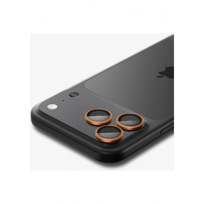 Spigen Apple iPhone 17 Pro Max / 17 Pro / 16 Pro Max / 16 Pro / 15 Pro Max / 15 Pro / 14 Pro Max ile Uyumlu Kamera Lens Camı Koruyucu Kolay Kurulum GLAS.tR EZ Fit Optik Pro (2 Adet) Orange-AGL10123