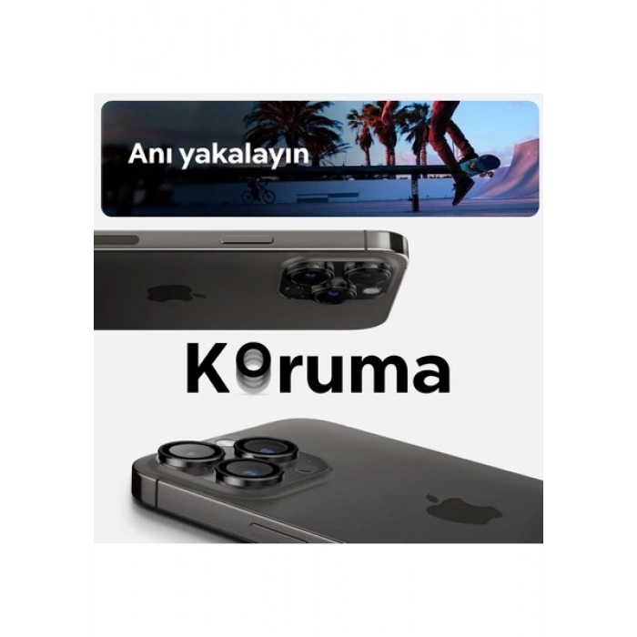 Spigen Apple iPhone 17 Pro Max / 17 Pro / 16 Pro Max / 16 Pro / 15 Pro Max / 15 Pro / 14 Pro Max ile Uyumlu Kamera Lens Camı Koruyucu Kolay Kurulum GLAS.tR EZ Fit Optik Pro 2 Adet Black - AGL05205
