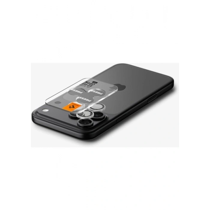 Spigen Apple iPhone 17 Pro Max / 17 Pro / 16 Pro Max / 16 Pro / 15 Pro Max / 15 Pro / 14 Pro Max ile Uyumlu Kamera Lens Camı Koruyucu Kolay Kurulum GLAS.tR EZ Fit Optik Pro (2 Adet) Silver AGL10124
