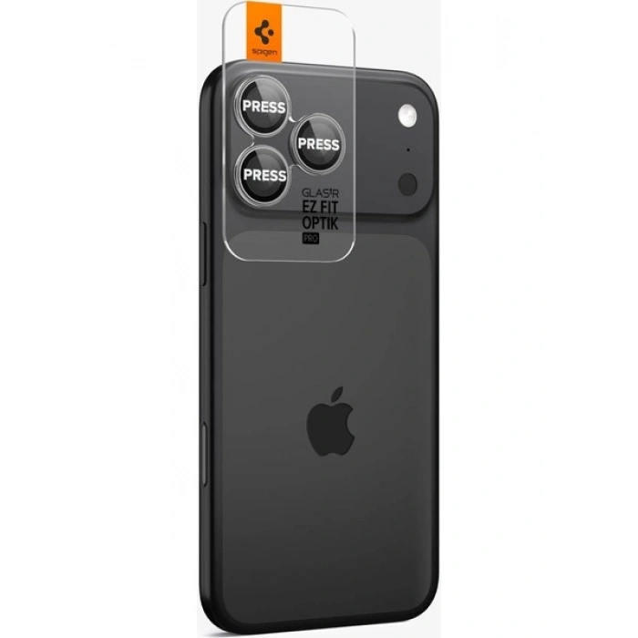 Spigen Apple iPhone 17 Pro Max / 17 Pro / 16 Pro Max / 16 Pro / 15 Pro Max / 15 Pro / 14 Pro Max ile Uyumlu Kamera Lens Camı Koruyucu Kolay Kurulum GLAS.tR EZ Fit Optik Pro (2 Adet) Gray - AGL10125